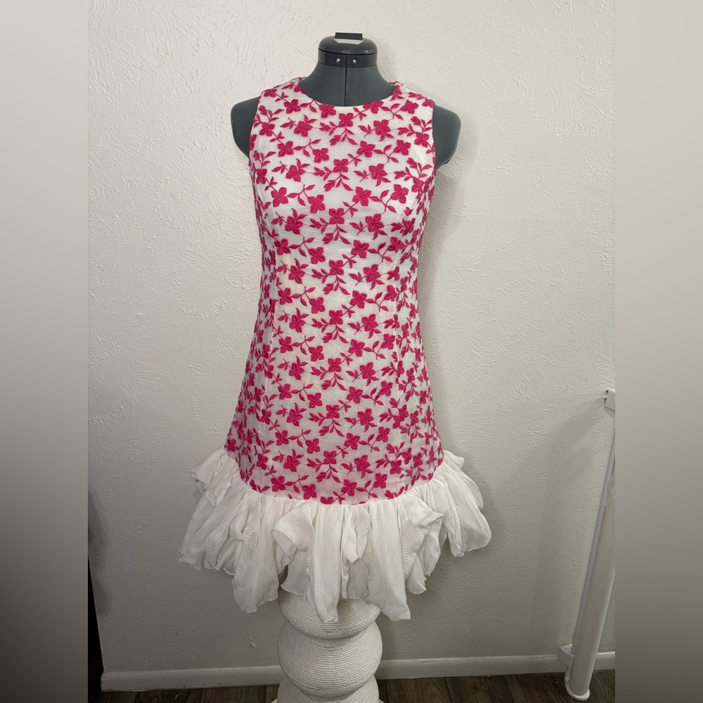 Vintage Saks Fifth Avenue Pink and White Dress